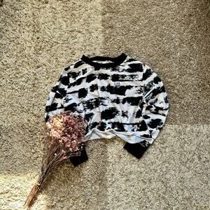 Cheap Monday Crop Cropped Long Sleeve Tee Striped Women’s S